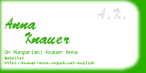 anna knauer business card